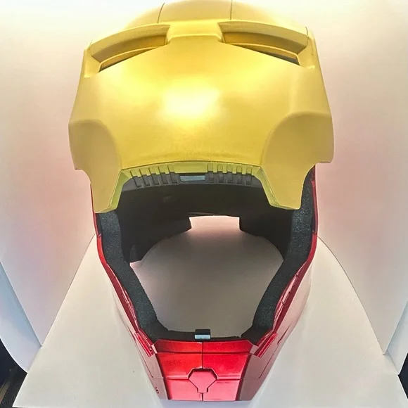 Marvel Ironman Helmet LED Light Up Eyes Foam Liner Push Button Opening Front - Picture 6 of 16